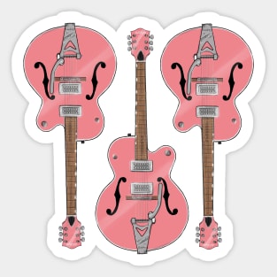 Triple Pink Guitar Sticker